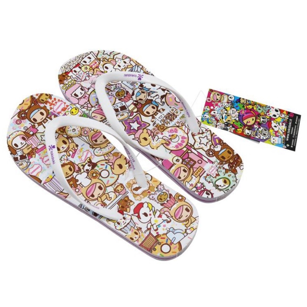 NWT Tokidoki Donutella's Sweet Shop Women's Flip Flop Sandal